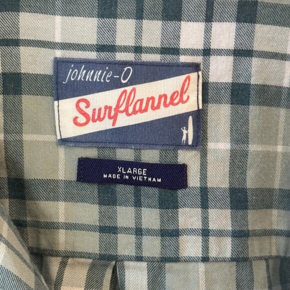 johnnie-O Hurst Hangin Out Surflannel Shirt Evergreen Size XL - Picture 9 of 9